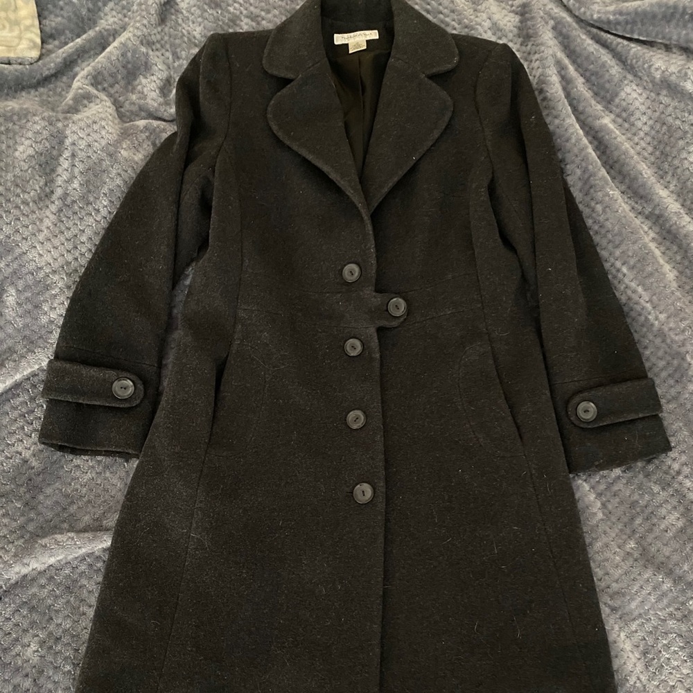 EC Preston & York CharcoalGrey wool coat